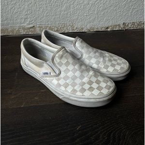 White Checkered Vans